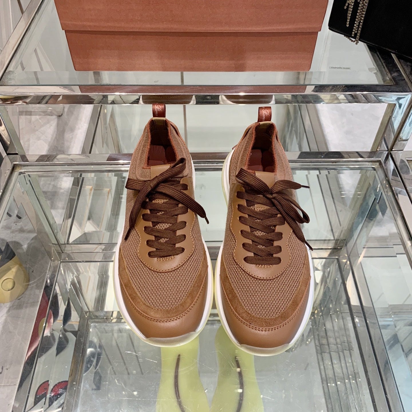 SNEAKER IN BURNT ORANGE CANVAS MIX SUEDE WITH LAMBSKIN、mysite、Cacoeks