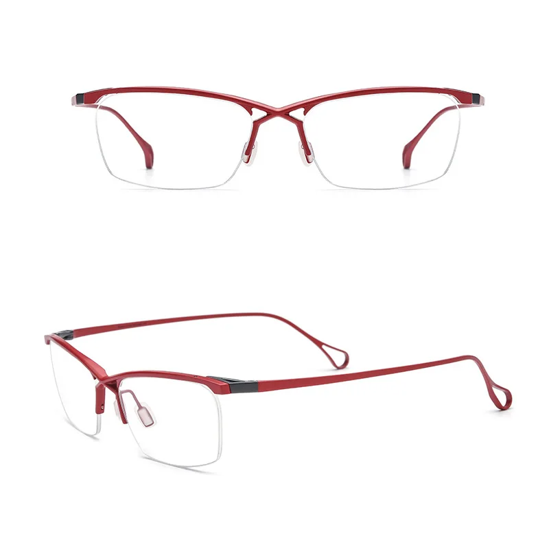 Belight Optical Japan Ken Okuyama Design Titanium Half Rimless Frame Men Prescription Semi Eyeglasses Retro Eyewear  185757
