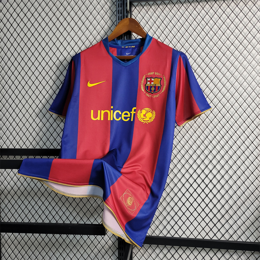 ManixJersey.com | Retro Barcelona 07-08 Home Stadium Jersey -Customize Name, Number and Patch | Worldwide Shipping