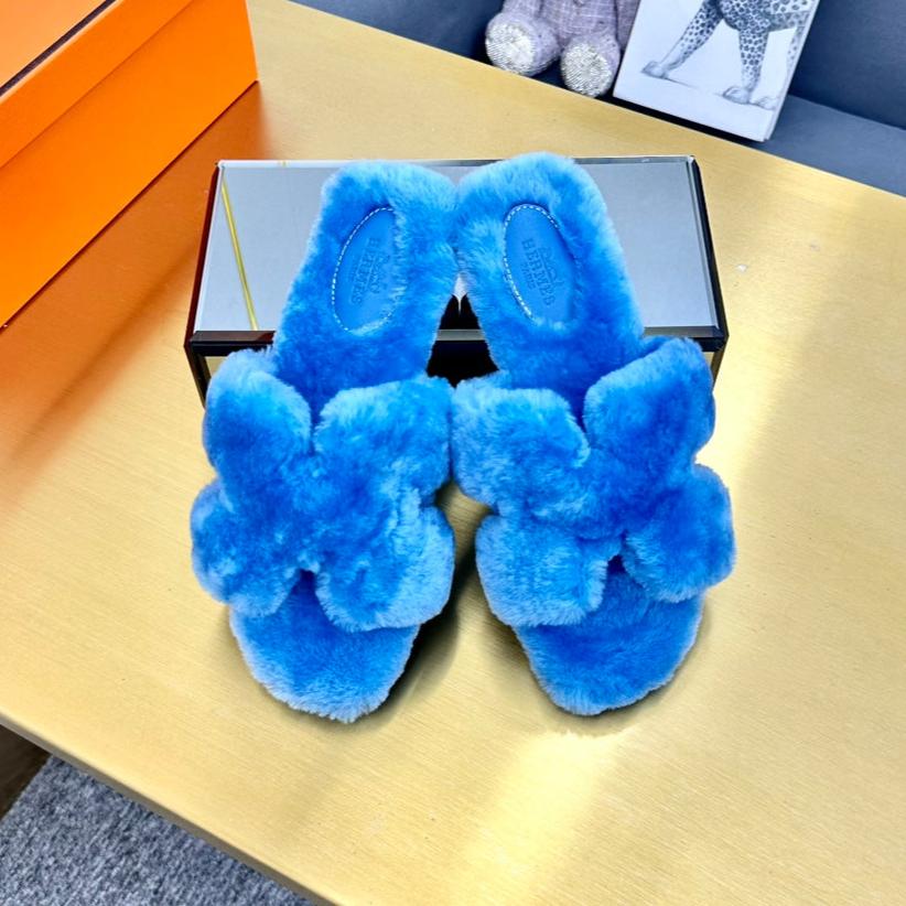 0RAN SHEARLING SANDALS OCEAN BLUE、mysite、Cacoeks