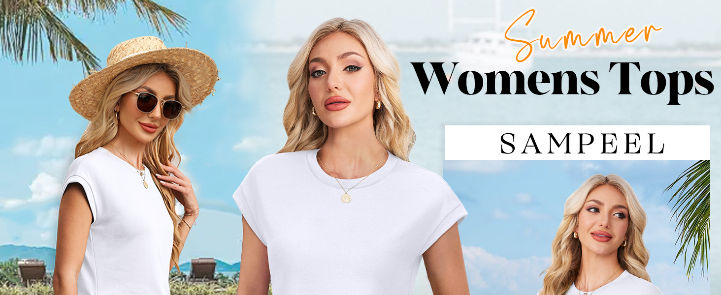 womens summer tops cap sleeve t shirts trendy 2025