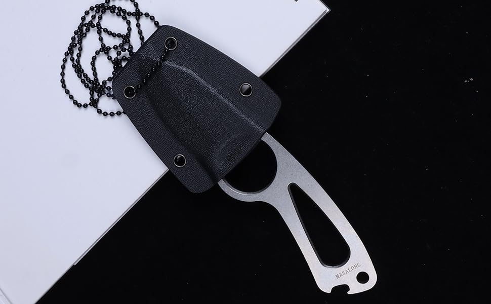 MASALONG 8CR14MOV Small Fixed Blade Neck Knife Full Tang with Knife Sheath,multifunctional Tool 