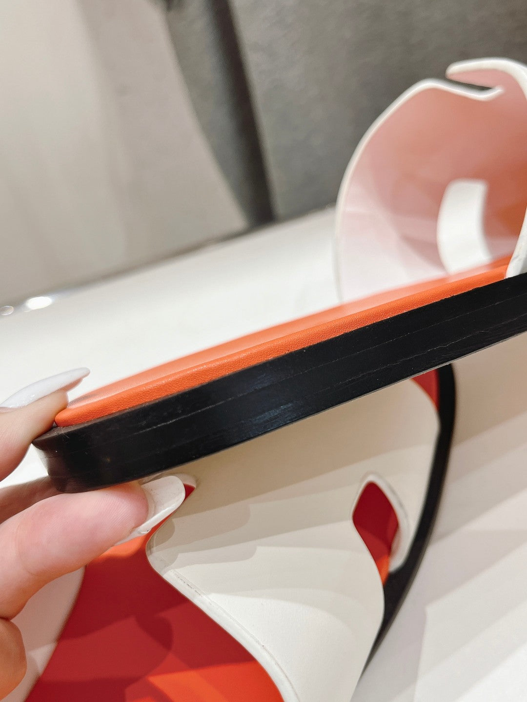 IZMIR SANDAL LIGHT ORANGE MIX WHITE LAMBSKIN、mysite、Cacoeks