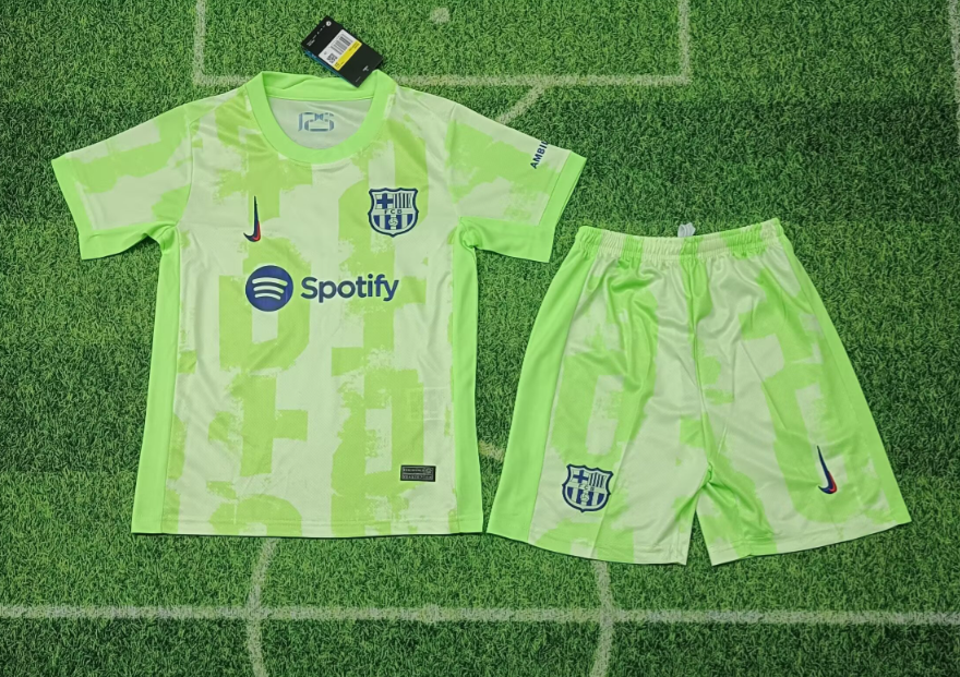 24/25 Barcelona Authentic Third Away Football Shirt Kids Size Suit(New sponsor)-mysite Custom Football Kit- Nextkits
