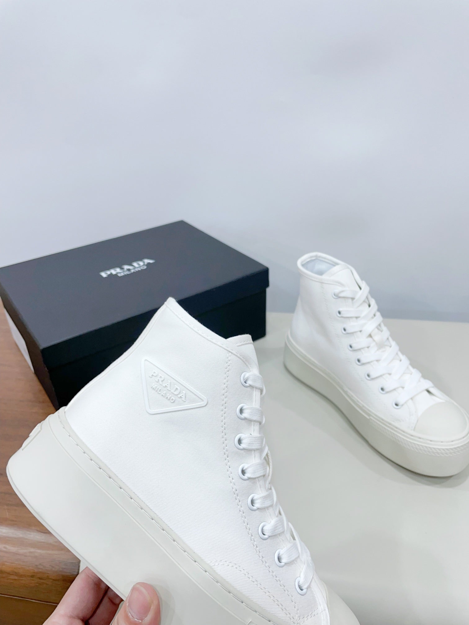 HIGH-TOP SEANKERS IN WHITE CANVAS、mysite、Cacoeks