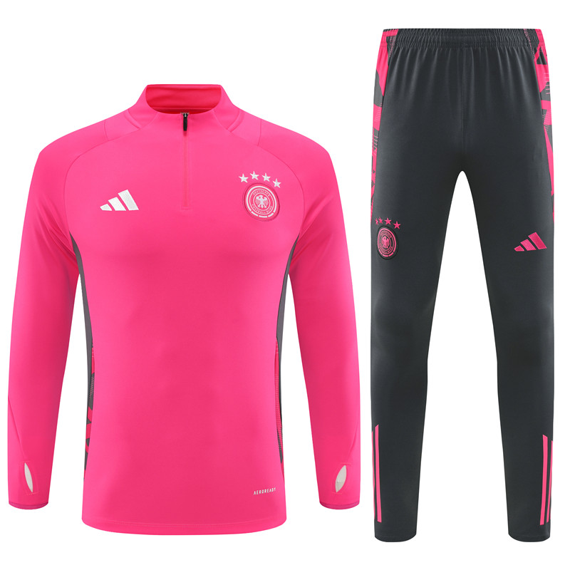 ManixJersey.com | Germany 2024 Long Sleeve Training Set - Pink With Gray -Customize Name, Number and Patch | Worldwide Shipping