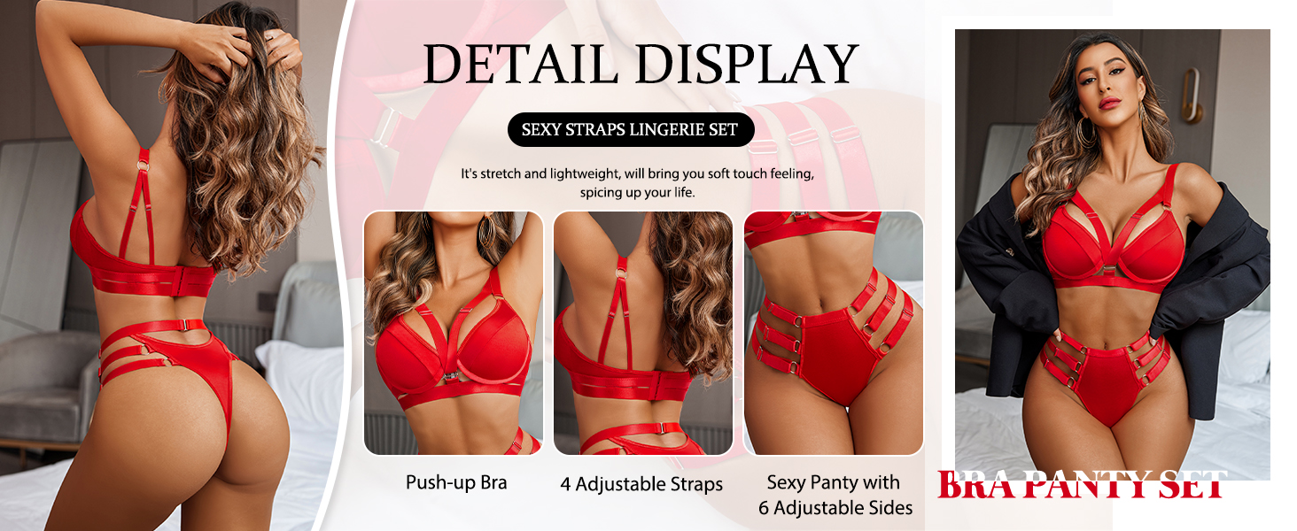 red lingerie set for women