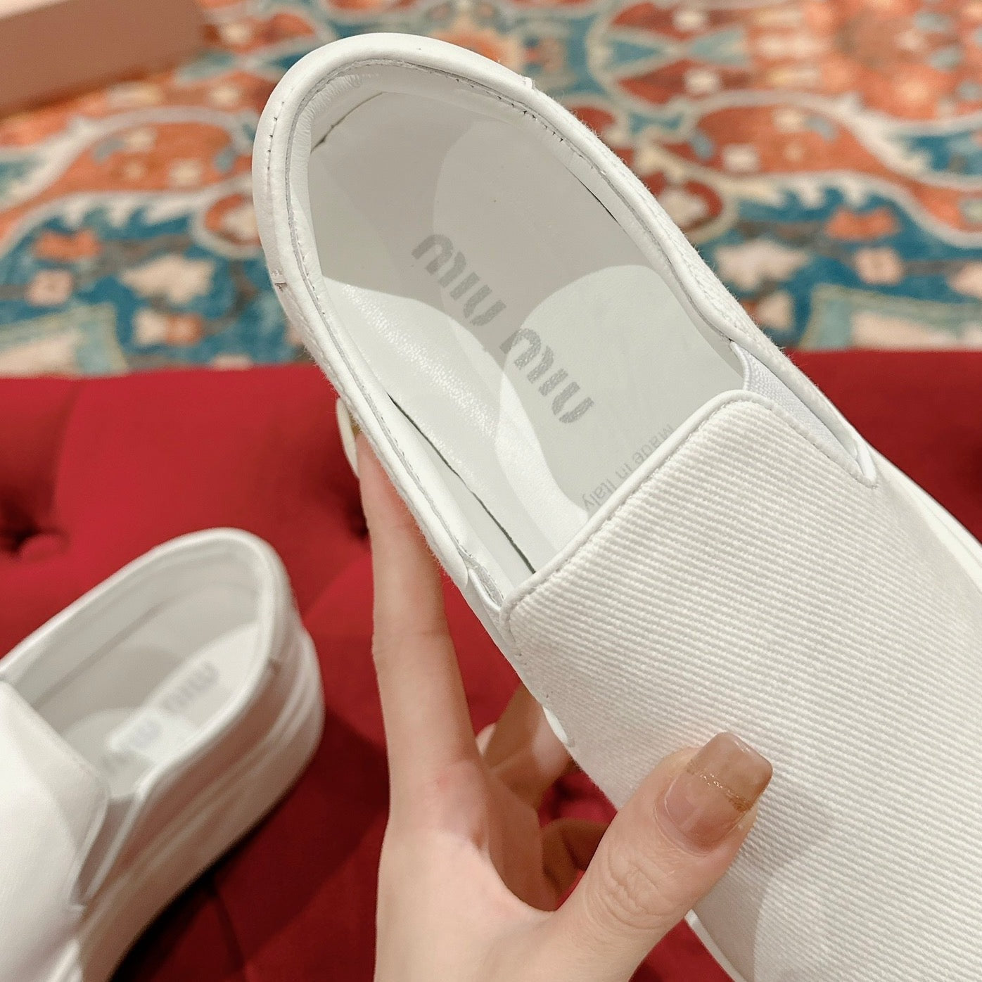 Slip-on Shoes High Sole White Canvas、mysite、Cacoeks