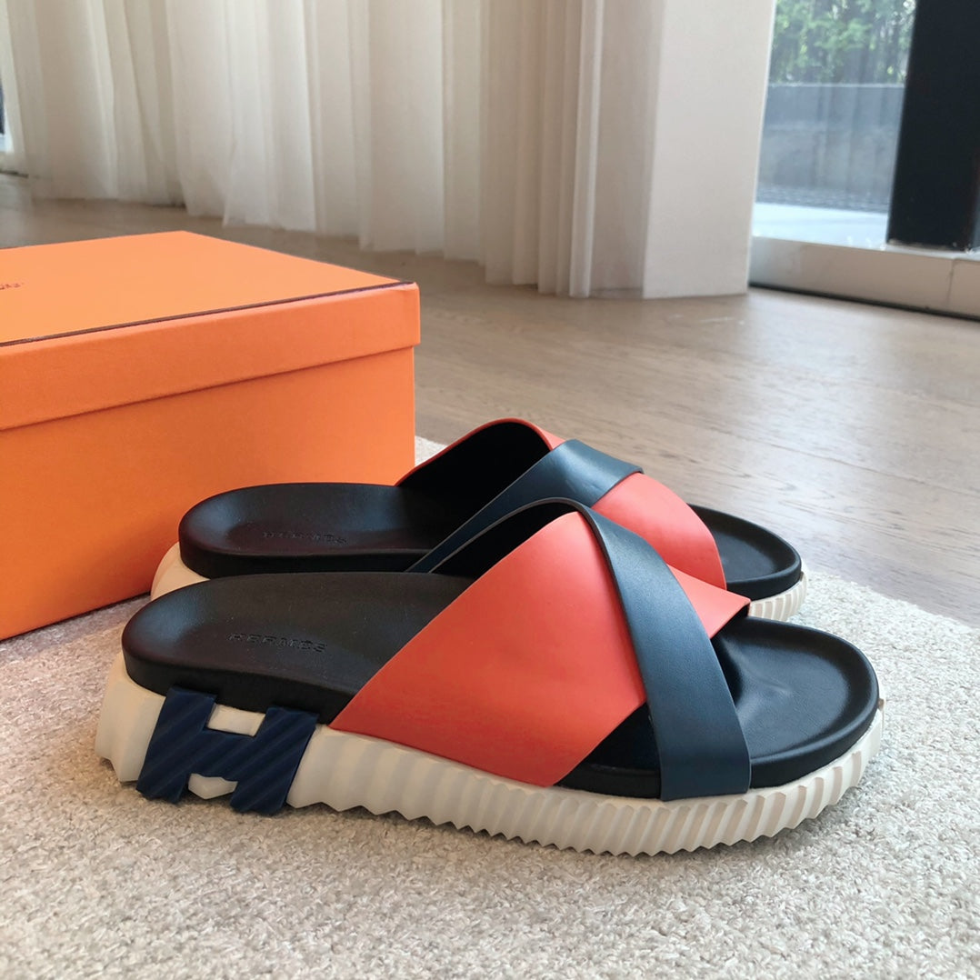 INFRA SANDAL BLACK MIX ORANGE CALFSKIN、mysite、Cacoeks