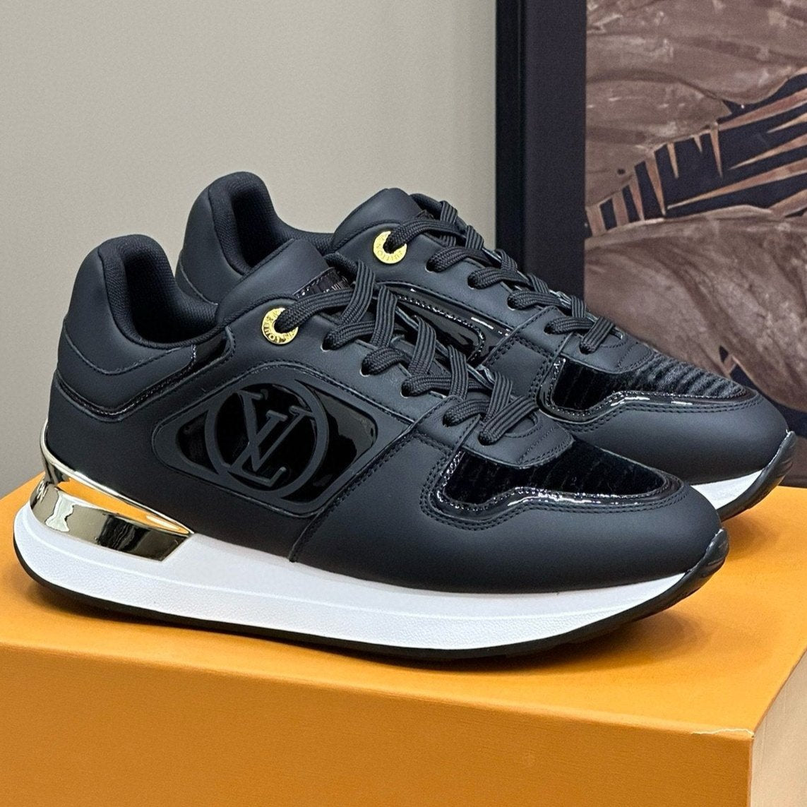 LV NEO RUN AWAY SNEAKER IN BLACK CALFSKIN、mysite、Cacoeks