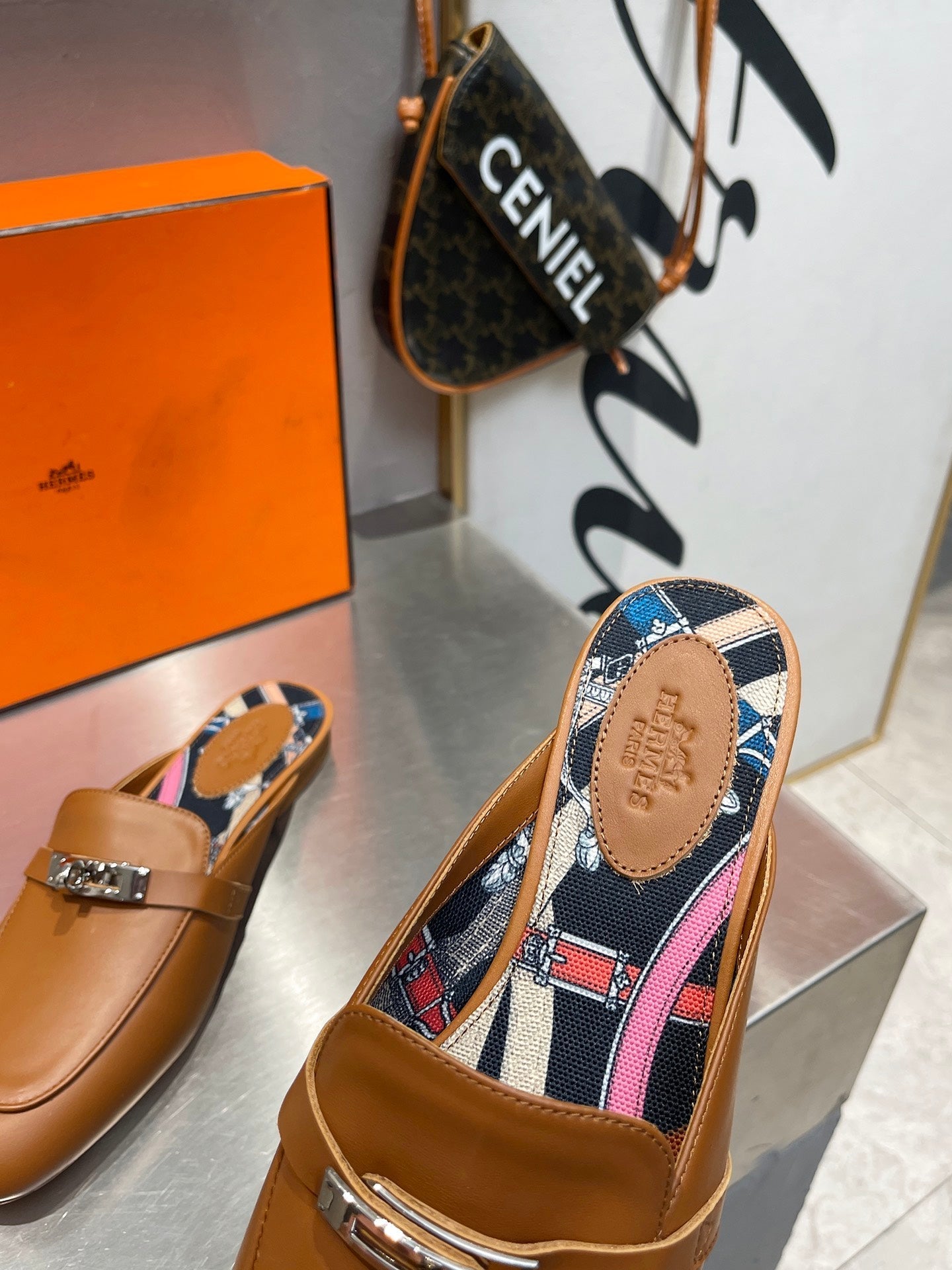 0Z MULE CARAMEL CALFSKIN WITH BLACK PATTERN、mysite、Cacoeks