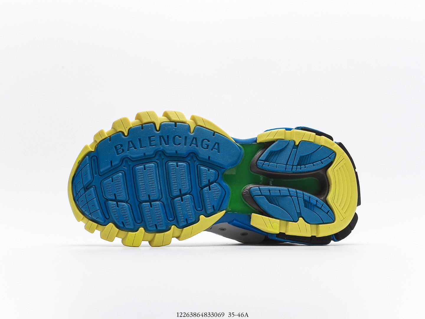 Balenciaga Track Trainer In Grey Blue Yellow、mysite、Cacoeks