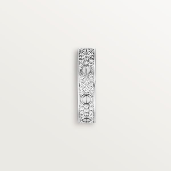 Love wedding band, diamond-paved White gold, diamonds