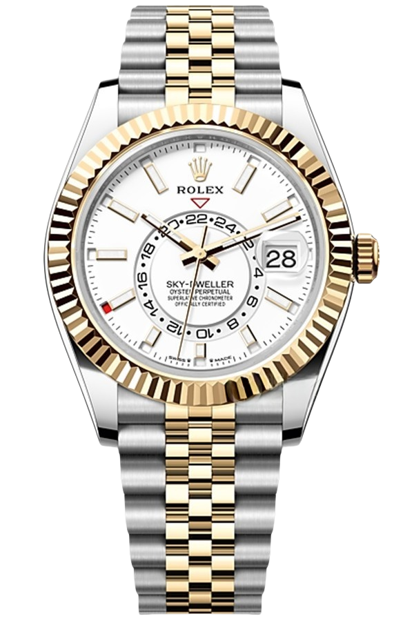 Rolex Sky-Dweller White Dial Super Clone Swiss Replica Watch Jubilee Bracelet Ref M336933-0006 Swiss 9002 Movement