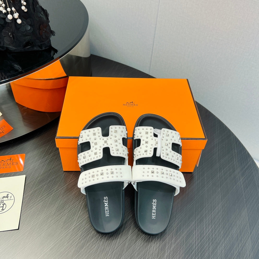 CHYPRE SANDAL WHITE MIX BLACK CALFSKIN SPECIAL、mysite、Cacoeks