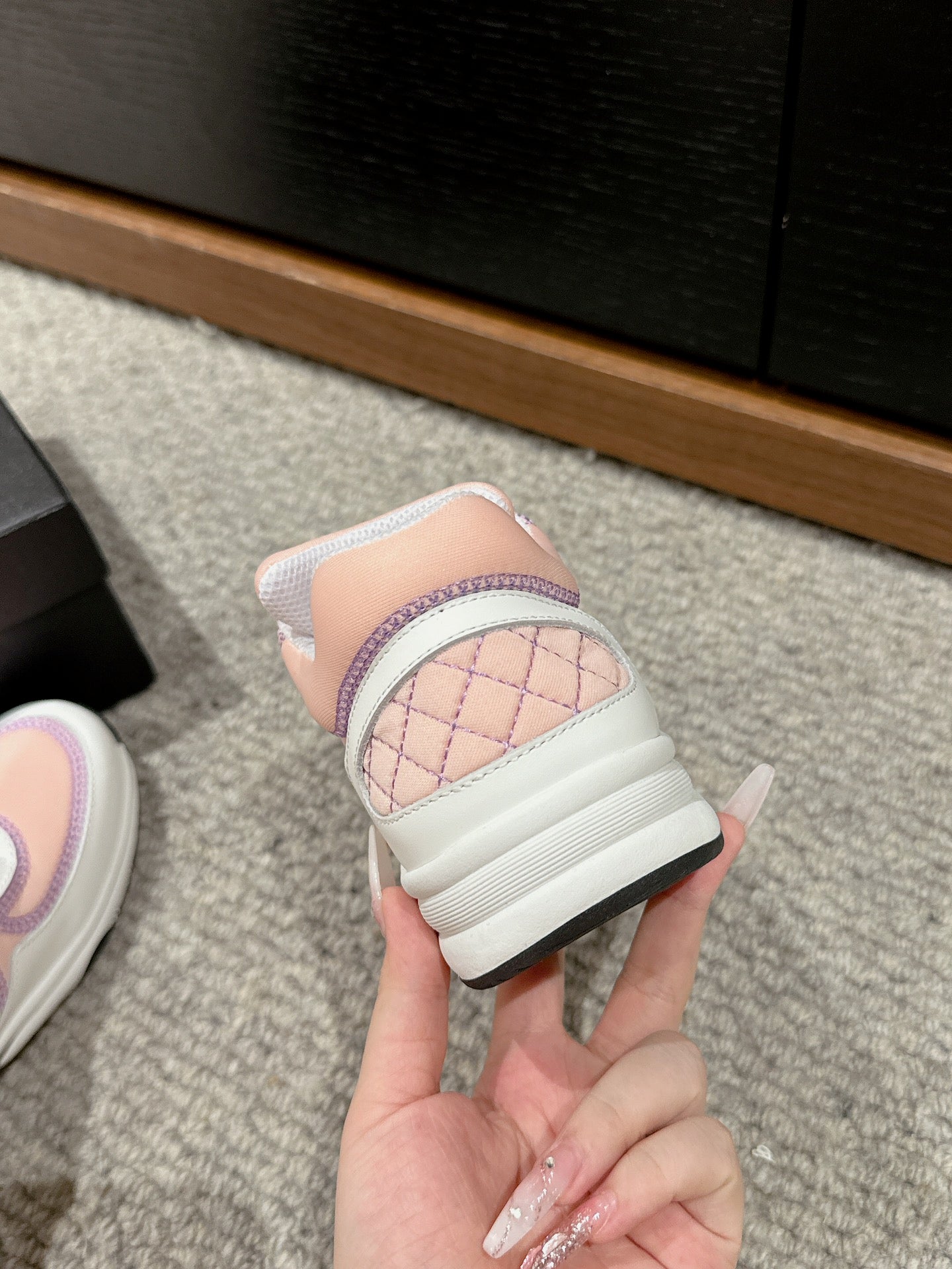 CLASSIC TRAINER IN LIGHT PINK MIX WHITE FABRIC、mysite、Cacoeks