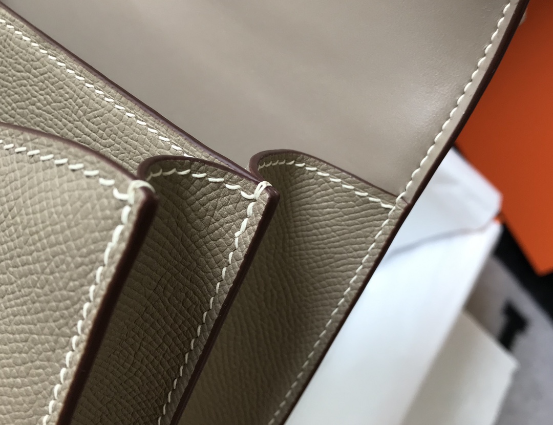 Replica Hermes Constance Bag Epsom Leather Light Gray Wiht White Gold 19cm and 23cm