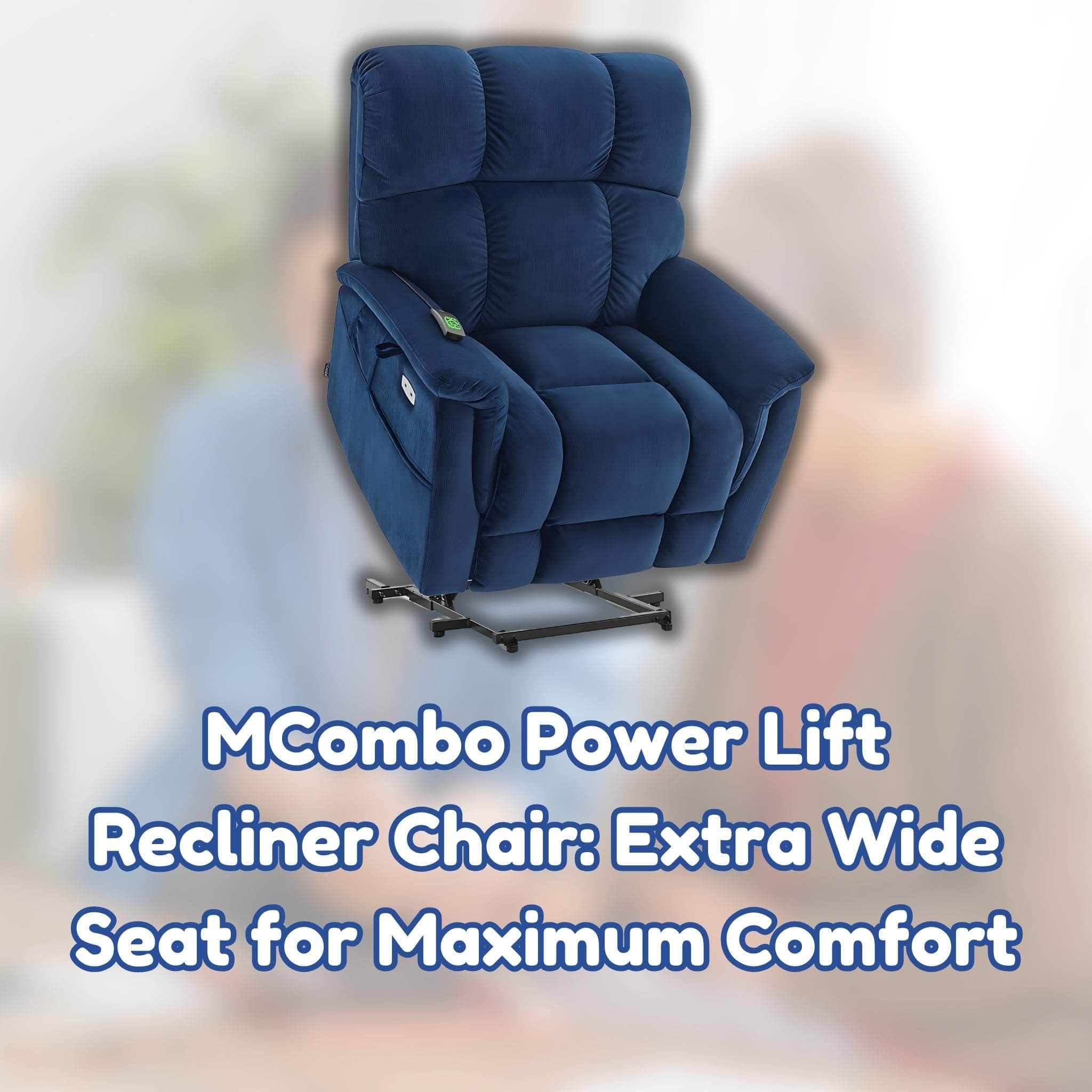 MCombo Power Lift Recliner Chair: Extra Wide Seat for Maximum Comfort