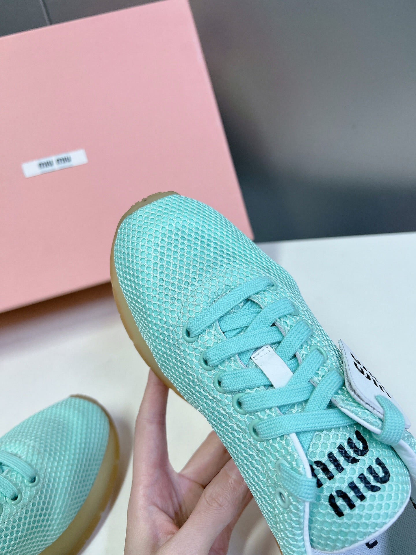 BASIC SNEAKERS IN TURQUOISE MESH、mysite、Cacoeks