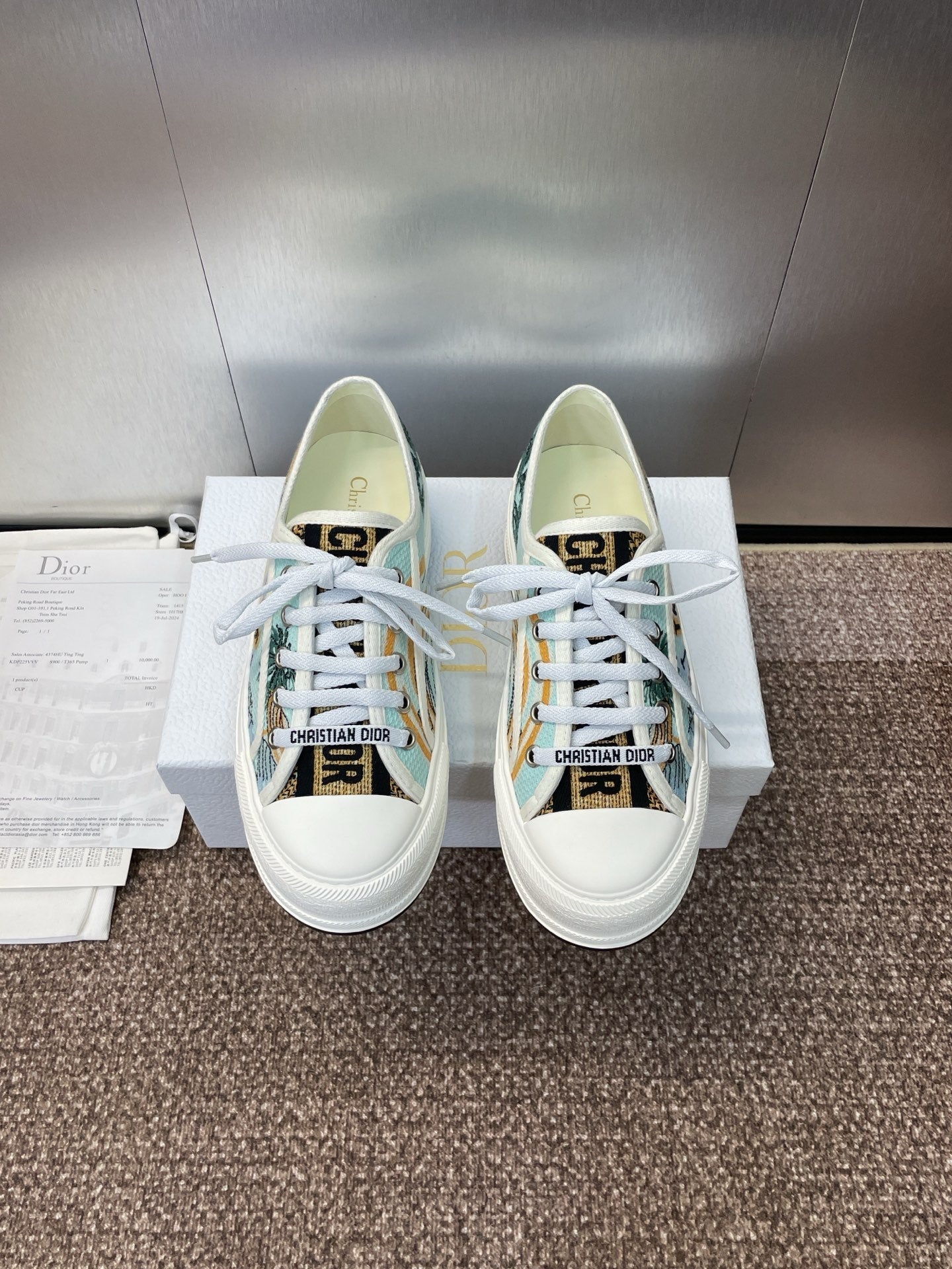 DIOR 25S WALK'N' SNEAKER IN MULTICOLOR DIOR OBLIQUE EMBROIDERED COTTON、mysite、Cacoeks