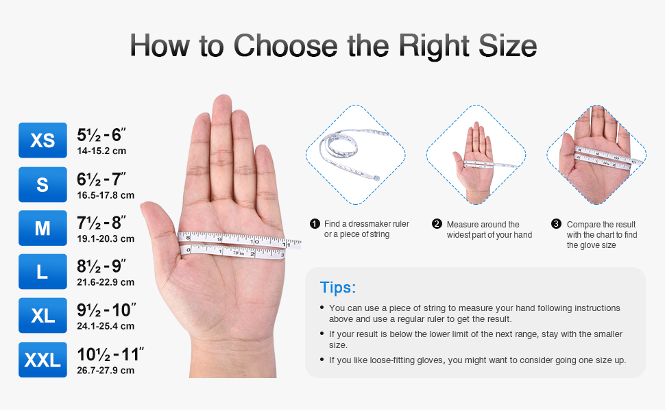 Schneider VMFC20 Clear Disposable Vinyl Exam Gloves - Size Chart - How to Choose the Right Size