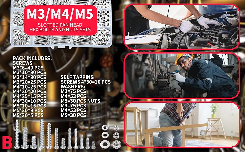 Screws Bolts and Nuts Assortment Kit