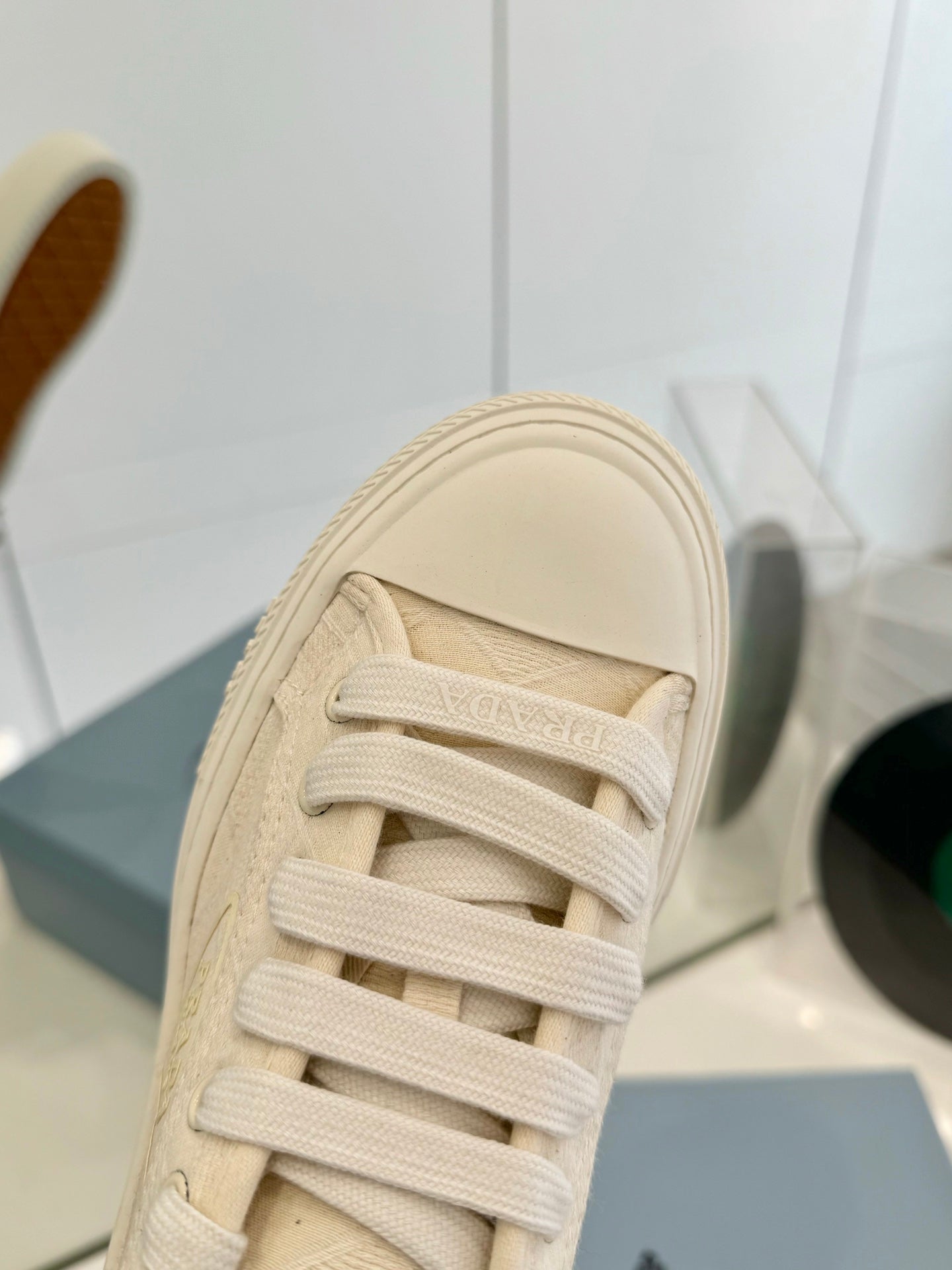 PRA PRINTED COTTON SNEAKERS BEIGE CANVAS、mysite、Cacoeks