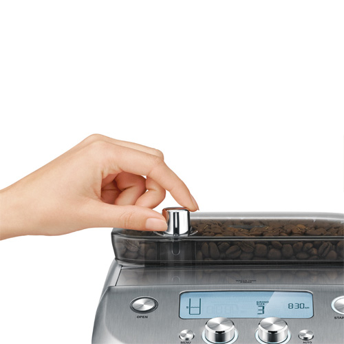 User scrolling through the settings wheel with LCD screen displaying the chosen settings.