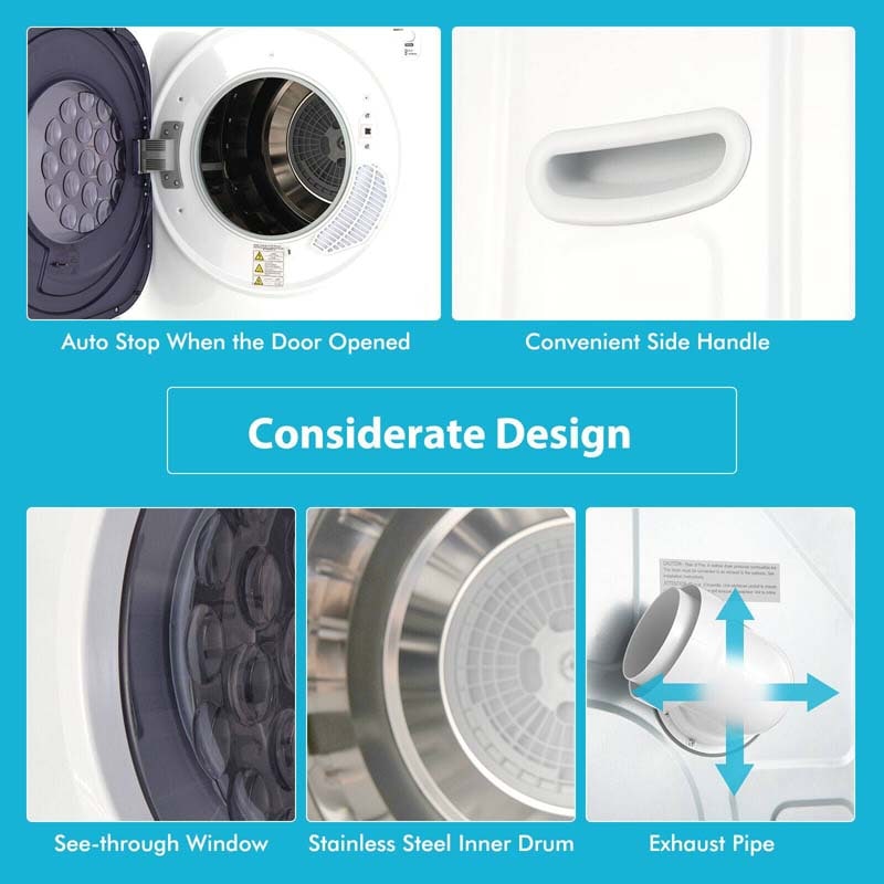 Eletriclife 1500W Compact Laundry Dryer with Touch Panel