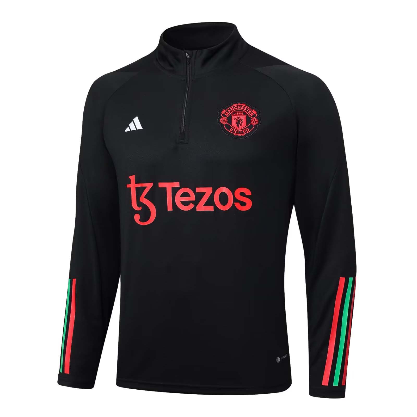 2023/2024 Manchester United Half-Pull Training Suit Black Football Shirt 1:1 Thai Quality Set:football jersey mysite: unitedjerseyfootball 邓江浪:football