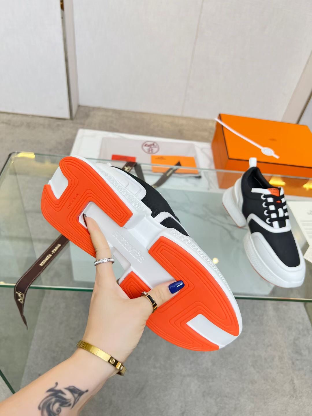 GIGA SNEAKER BLACK MIX WHITE CALFSKIN、mysite、Cacoeks