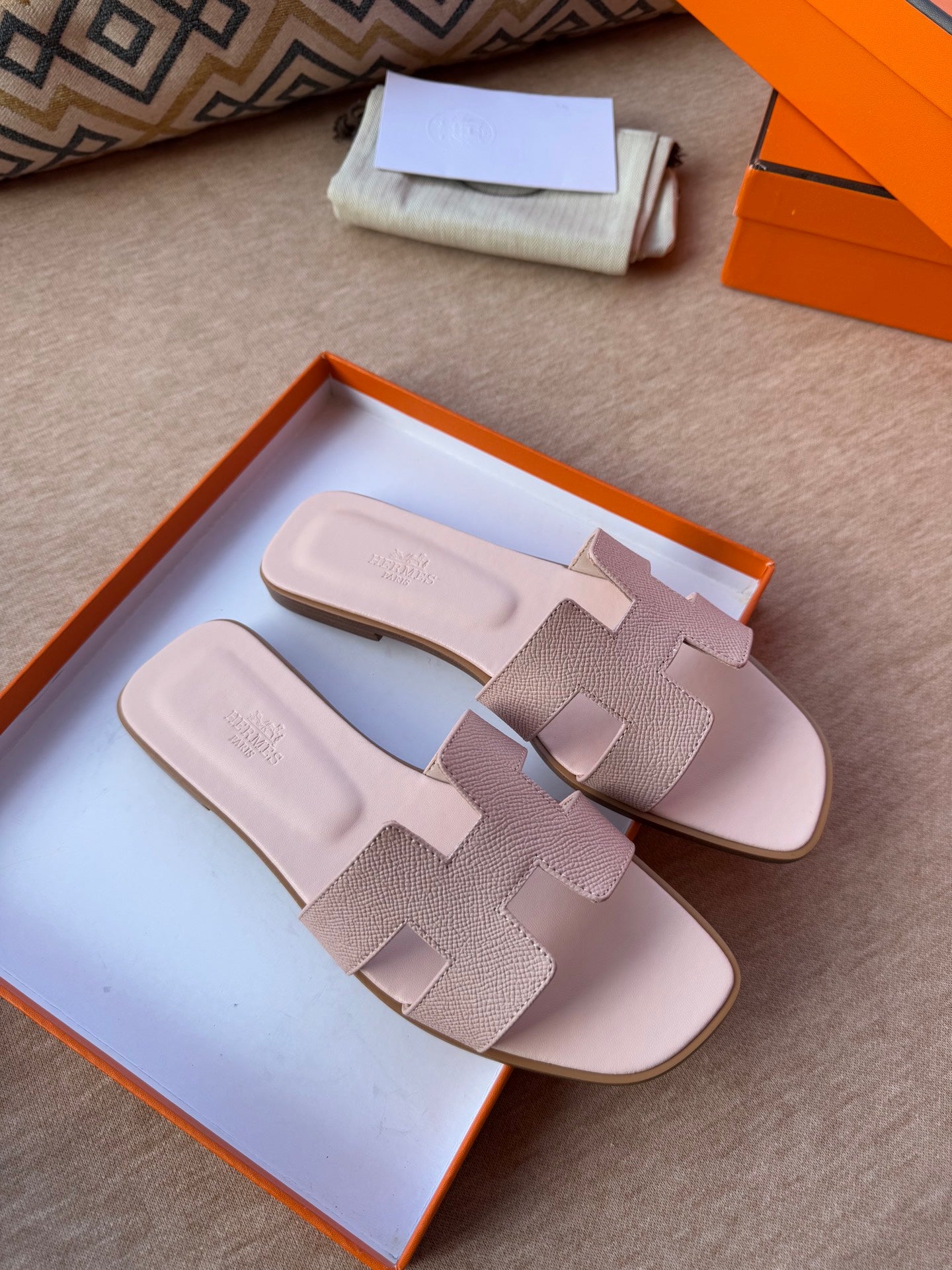 0RAN SANDALS IN PASTEL PINK CALFSKIN、mysite、Cacoeks