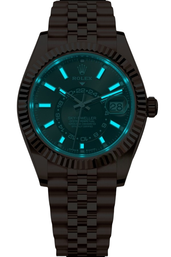 Rolex Sky-Dweller Chocolate Dial Super Clone Swiss Replica Watch Jubilee Bracelet Ref M336935-0006 Swiss 9002 Movement