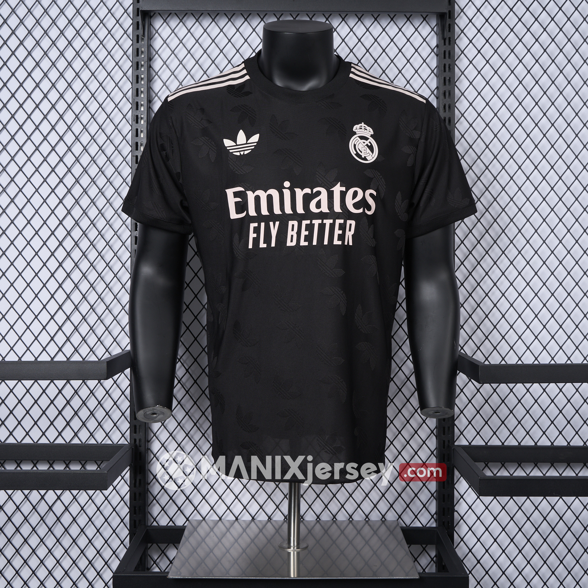 ManixJersey.com | Real Madrid 24-25 Trefoil Black Jersey - Player Version -Customize Name, Number and Patch | Worldwide Shipping