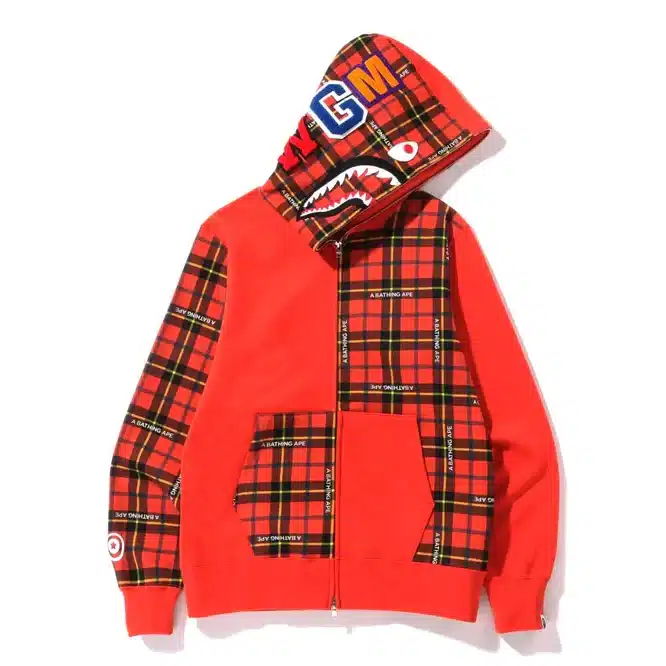 Bape Logo Check Shark Full Zipper Hoodie、mysite、Cacoeks