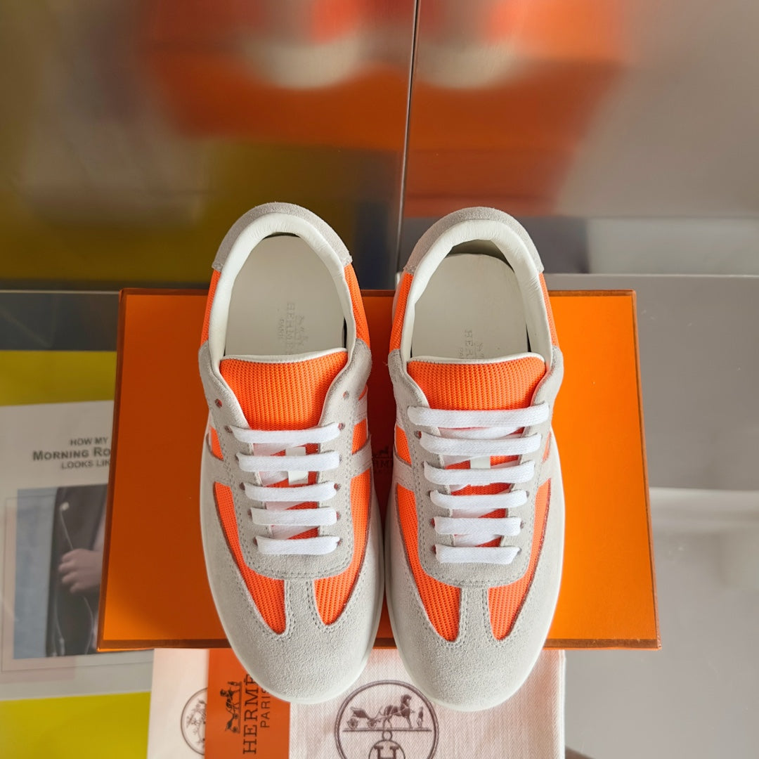 BOOMERANG SNEAKERS LIGHT GRAY MIX ORANGE SUEDE、mysite、Cacoeks