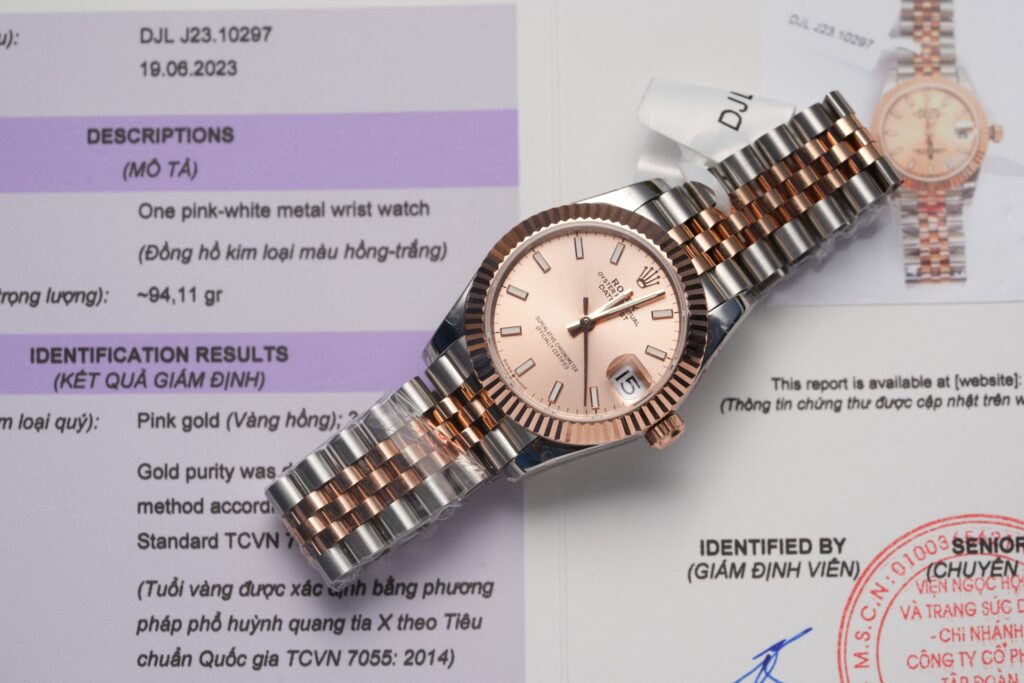 Đồng Hồ Rolex DateJust Bọc Vàng Hồng Rep 11 Mặt Cá Hồi GMF 31mm (2)