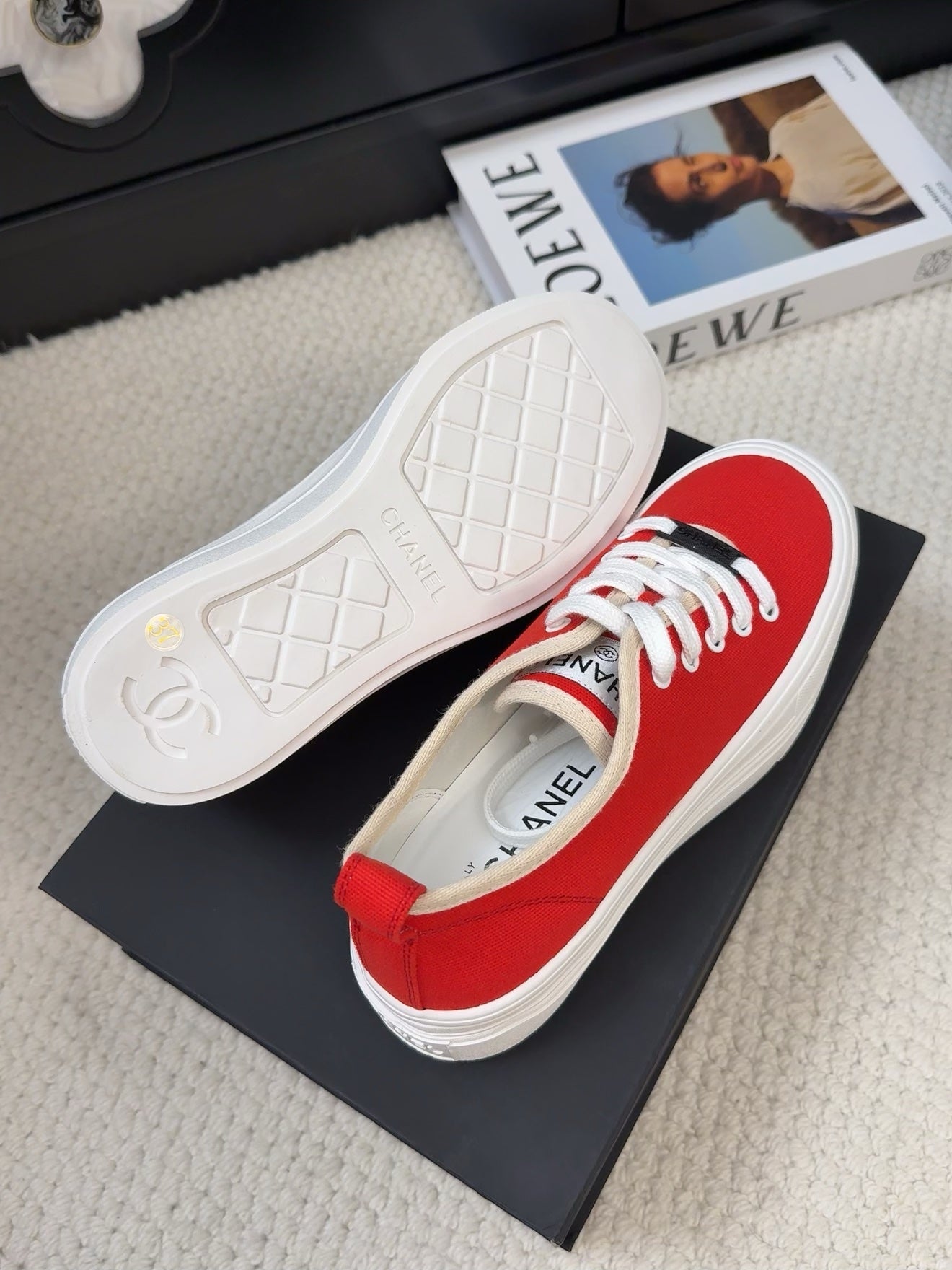 TRAINERS SHOES IN ORANGE RED FABRIC、mysite、Cacoeks