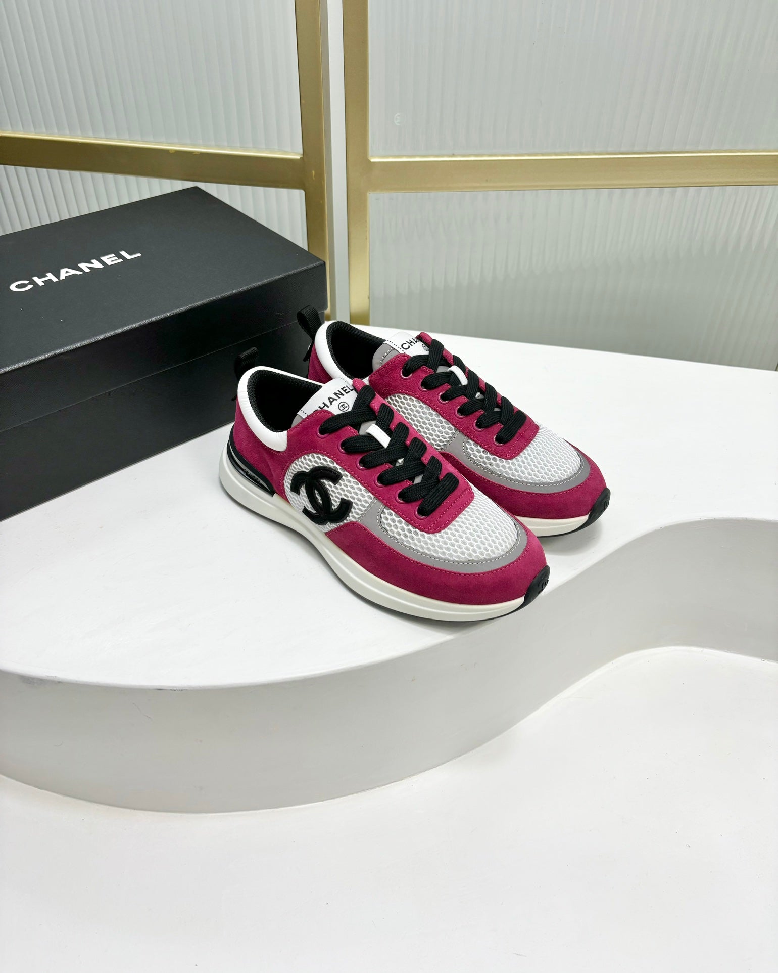 SNEAKER IN BARBIE PINK SUEDE AND GREY BREATHABLE MESH、mysite、Cacoeks