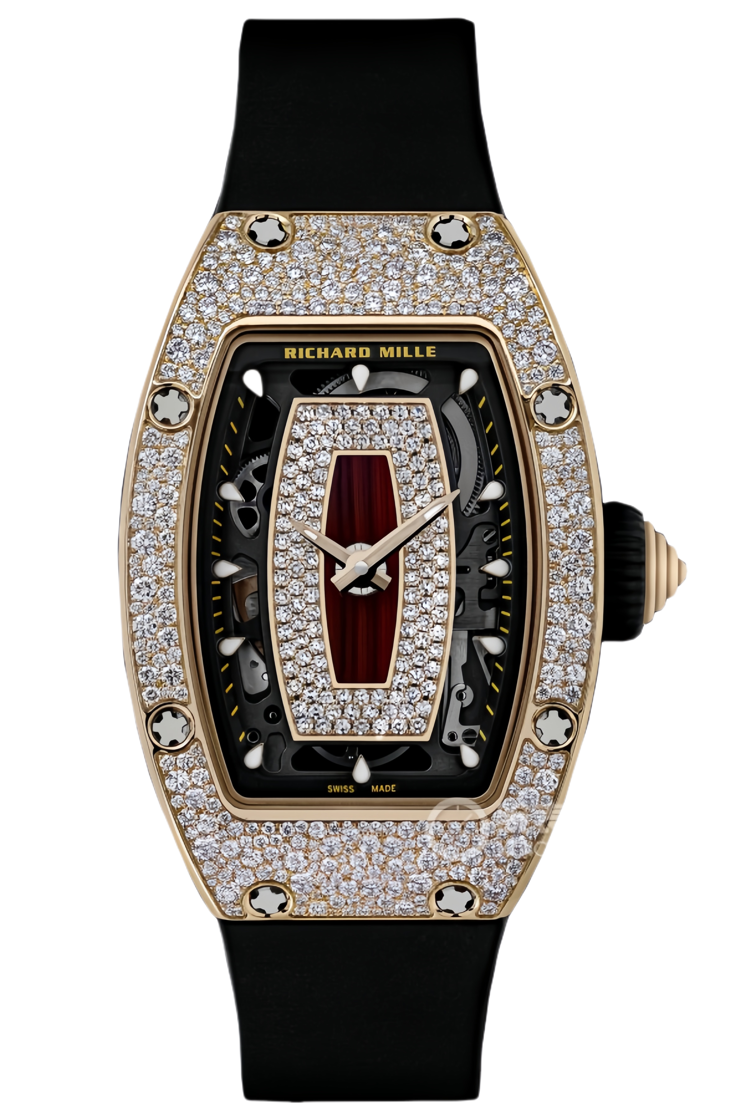Richard Mille RM 07-01 Red Gold Super Clone Watch – Ladies Tonneau Case Skeleton Dial Luxury Replica