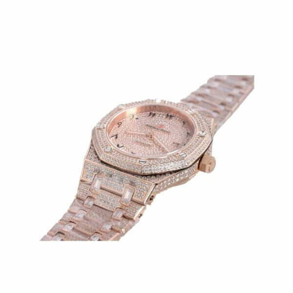 Audemars Piguet Royal Oak Iced Out Rose Gold Replica-fasswatch