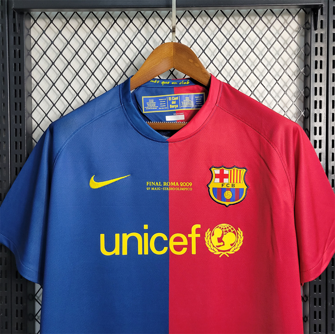 ManixJersey.com | Retro Barcelona 08-09 Home Stadium Jersey -Customize Name, Number and Patch | Worldwide Shipping