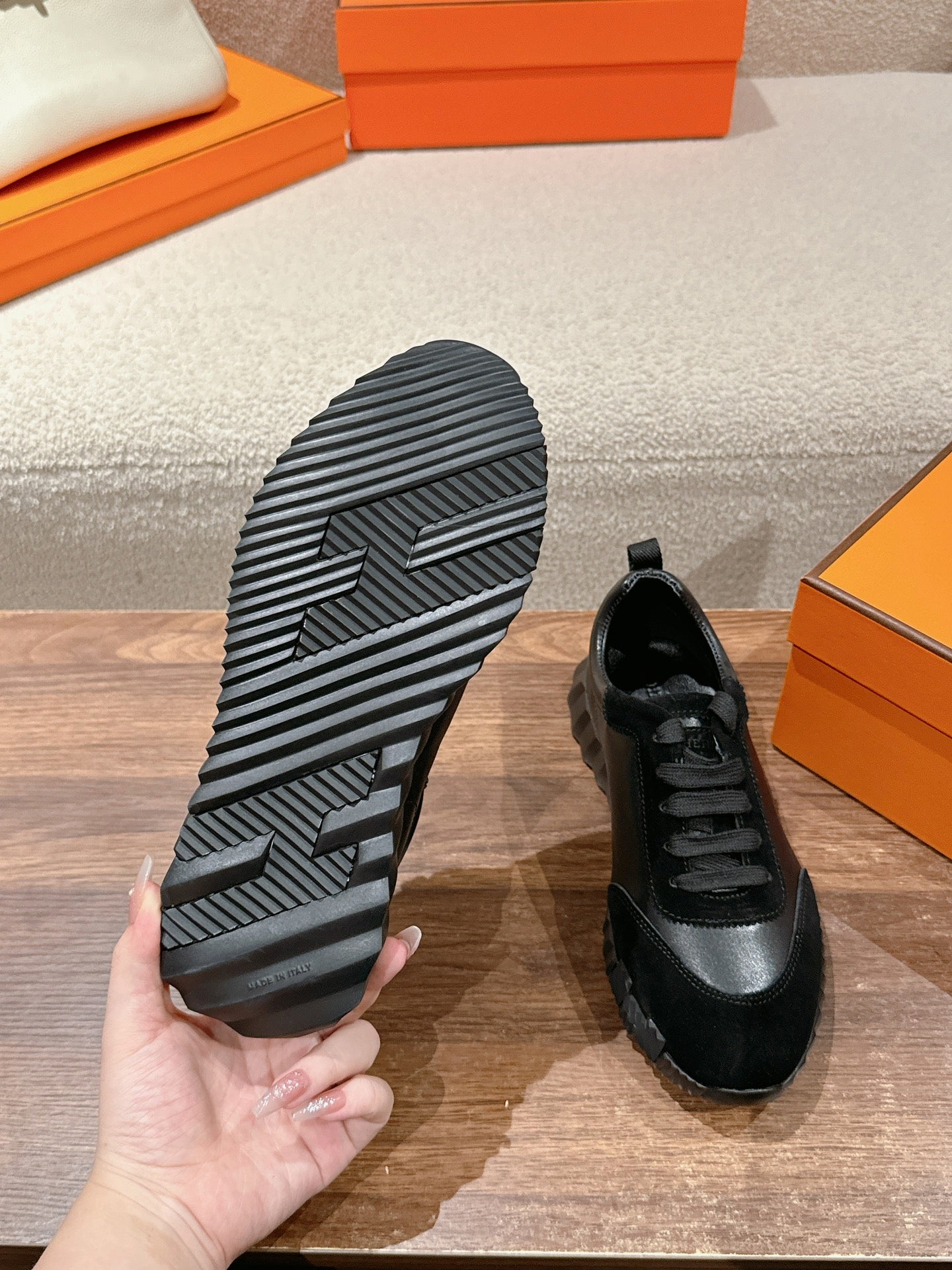 MAINLAND SNEAKER IN FULL BLACK SUEDE AND CALFSKIN、mysite、Cacoeks