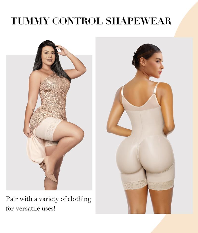 Women’s YIANNA Fajas Colombianas shapewear  Tummy Control Butt Lifter Shaper with Zipper Crotch detachable shoulder strap