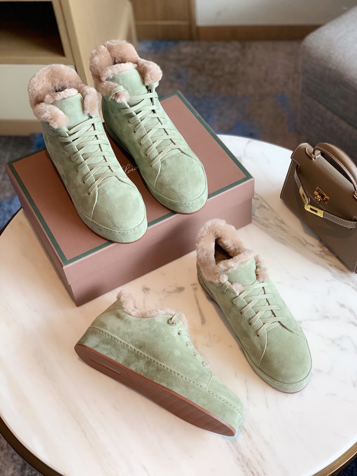 LP WINTER NUAGES HIGH SNEAKERS MINT LAMBSKIN、mysite、Cacoeks