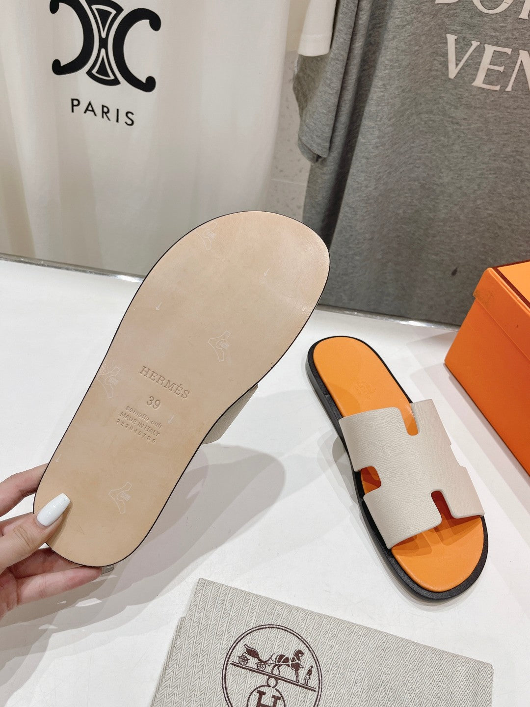 IZMIR SANDAL CREAM WHITE MIX LIGHT ORANGE LAMBSKIN、mysite、Cacoeks