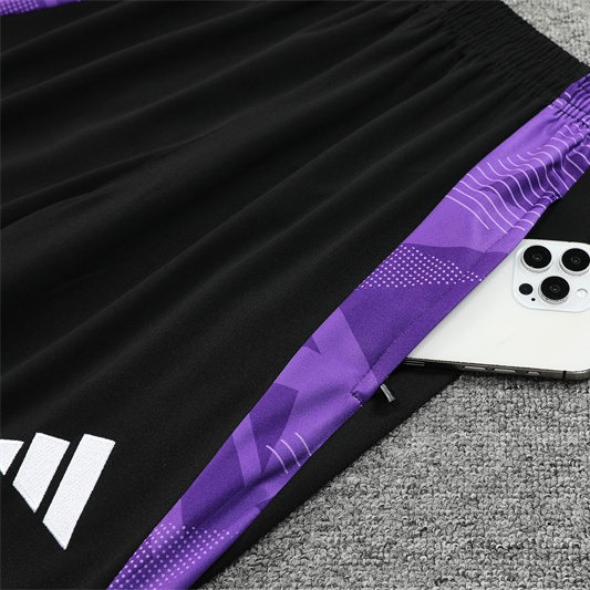 JerseysGala.com | Real Madrid 24-25 Long Sleeve Training Set - Black and Purple -Customize Name, Number and Patch | Worldwide Shipping