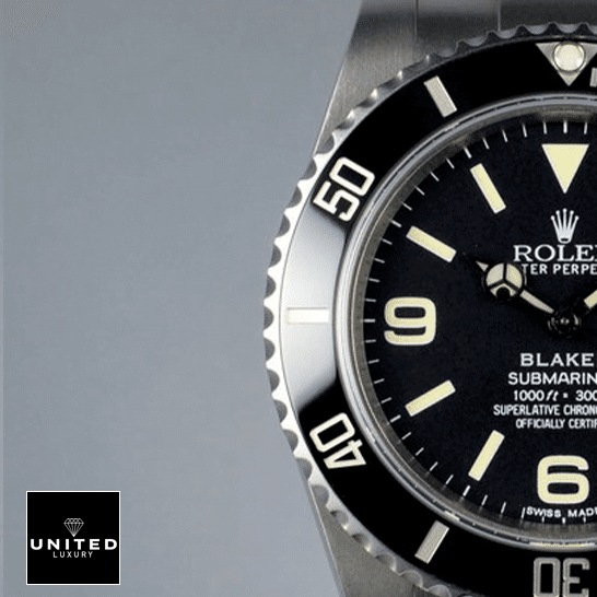 Rolex Submariner 6190 Blaken Black Dial Replica 3 Rolex Blaken Submariner Black Bezel and Dial Replica half view