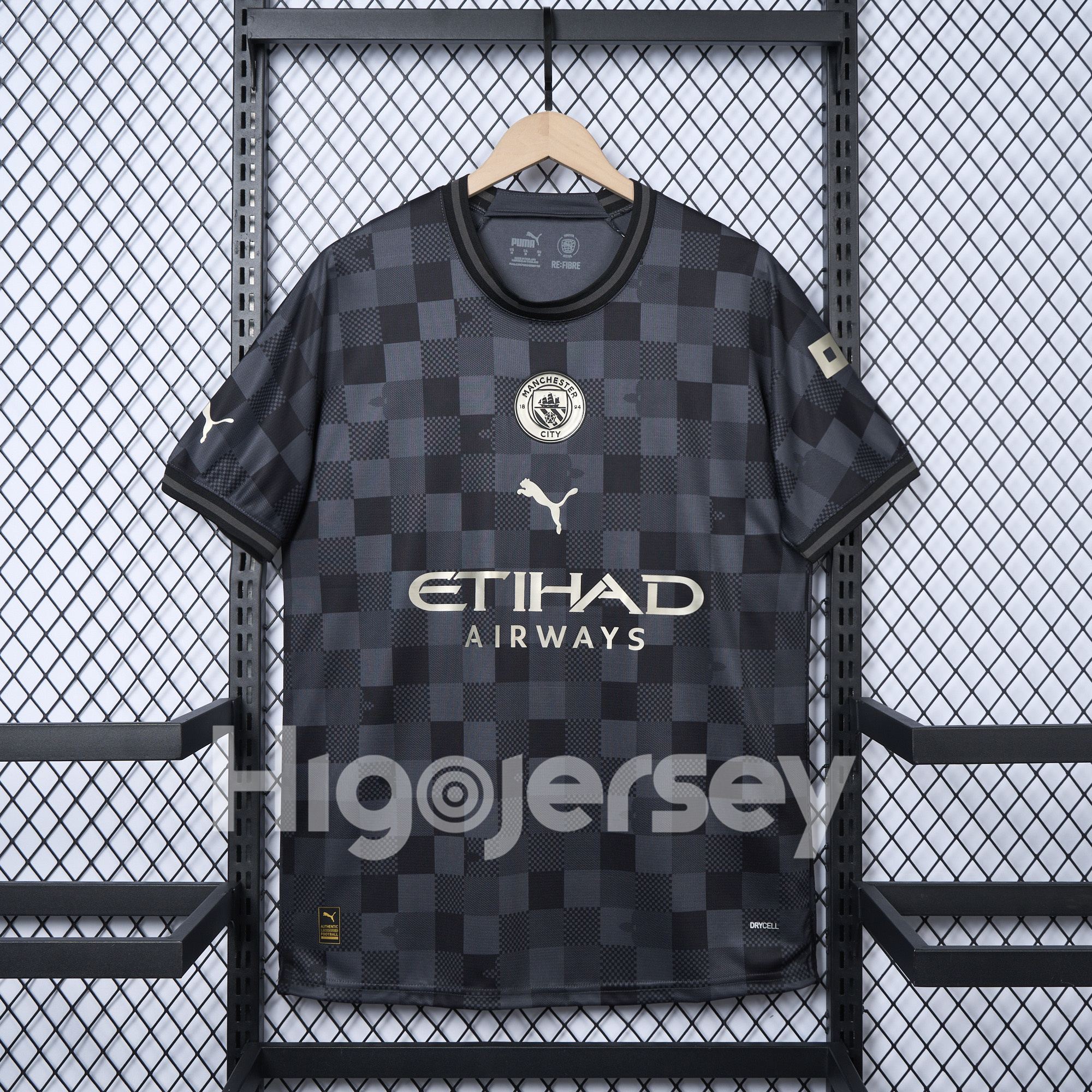 Higojerseys-Manchester City 24-25 Black 130th Anniversary Jersey - Fans Version