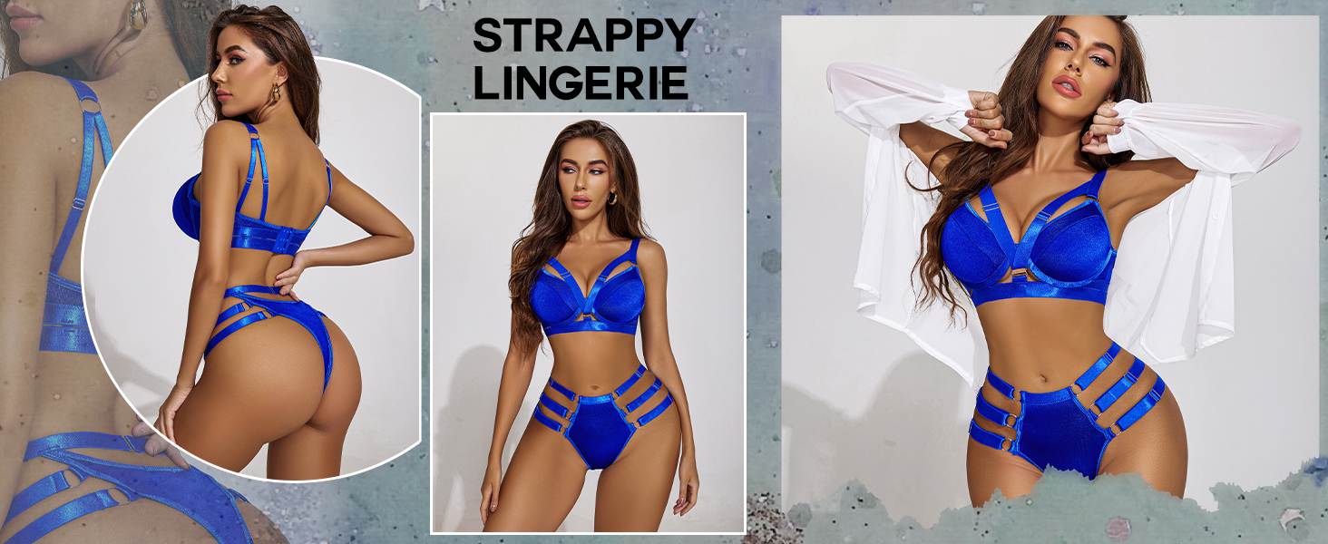 blue lingerie